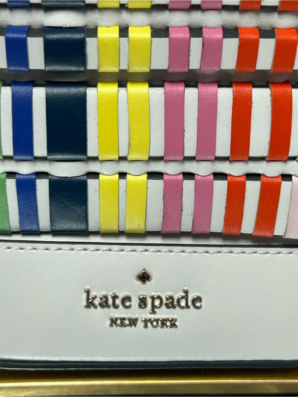 kate spade White Multicolor Woven Stripe Bucket Tote Approx. 110 x 6 x 5 - Picture 6 of 17